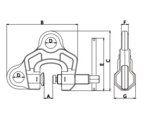 Универсална винтова скоба за повдигане SCD G=2 t 0-40 mm