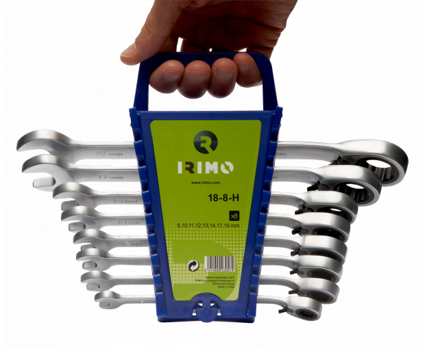 Комплект 8 броя звездогаечни ключове с тресчотка 8-19 mm Irimo 18-8-H