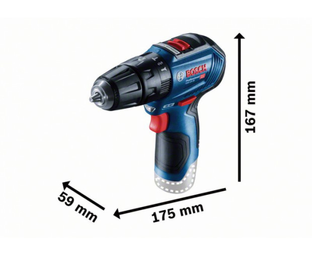Акумулаторен ударен винтоверт BOSCH GSB 12V-30 Solo, 06019G9102