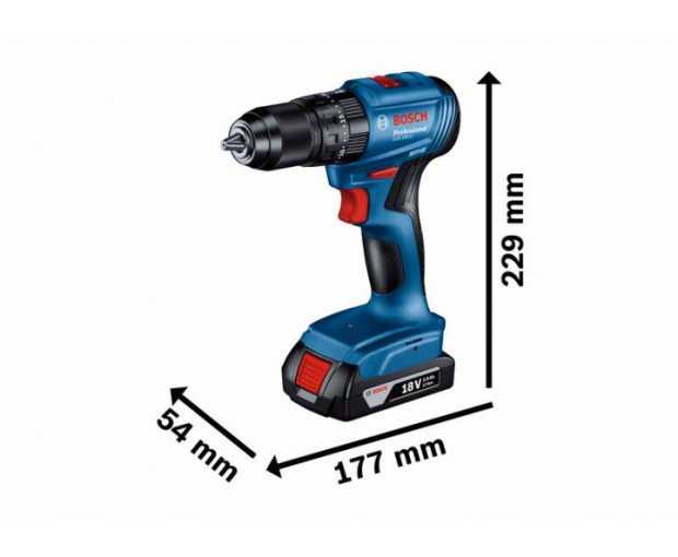 Акумулаторен винтоверт BOSCH GSB 185-LI 2x2Ah, 06019K3100