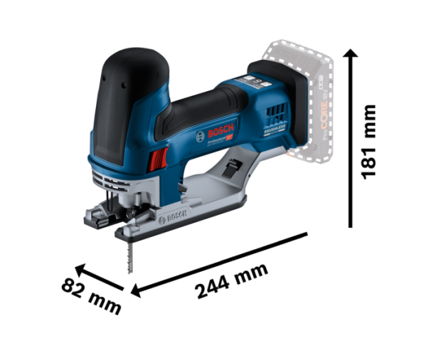 Акумулаторен прободен трион с куфар BOSCH GST 18V-155 SC Solo, 06015B0000