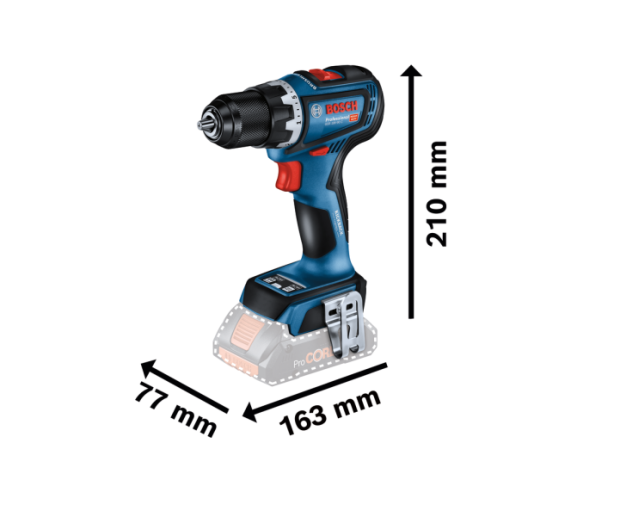 Акумулаторен винтоверт BOSCH GSR 18V-90 C, solo, 06019K6000