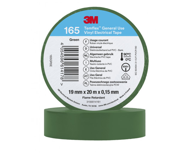 Изолирбанд Temflex 165 3M™ зелен 19 mm x 20 m