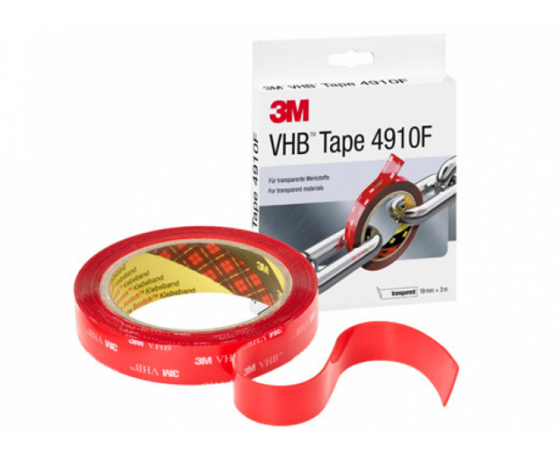 Двойнолепяща лента 3M VHB 4910F прозрачна 19 mm x 3 m, дебелина 1 mm