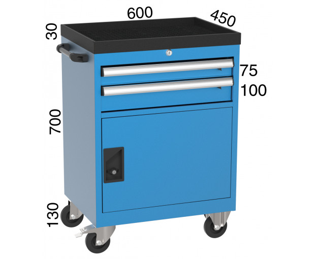 Количка с 2 чекмеджета и 1 шкаф KOCEL - 8079