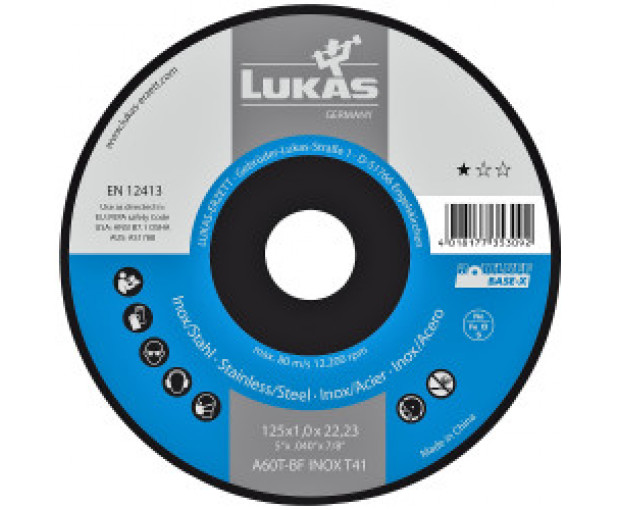 Диск за неръждаема стомана Lukas 125x1.6x22.2 A46 BF T41 PREMIUMFLEX