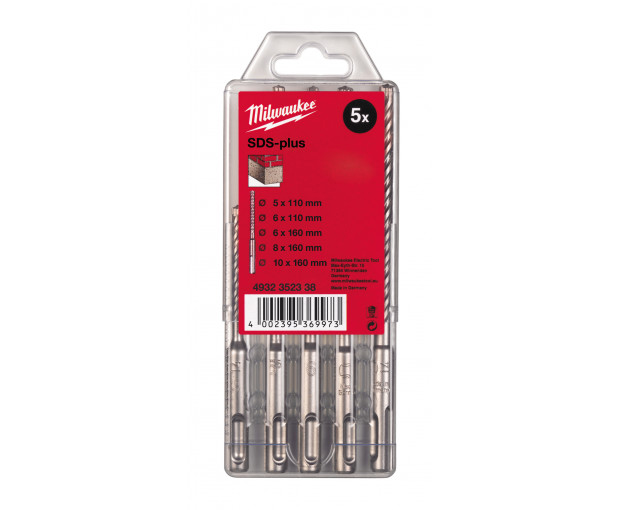 Комплект свредла за бетон SDS-Plus Milwaukee, 5 части