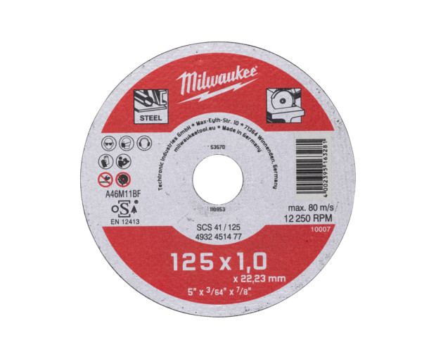 Карбофлексен диск за рязане Milwaukee  SCS41 125x1x22.23 mm.,4932451477