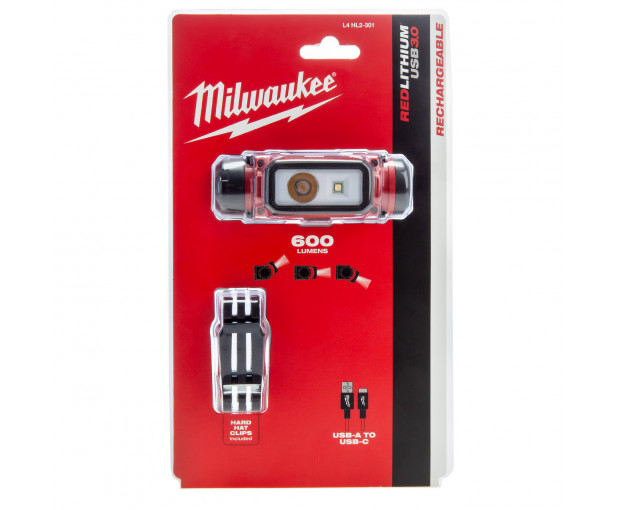 Акумулаторен челник Milwaukee  L4HL2-301 USB  600 lum
