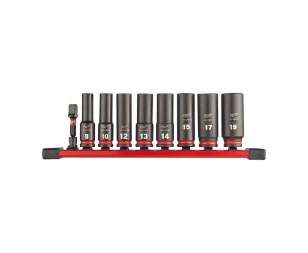К-кт вложки Milwaukee 3/8" ударни дълги - 9 броя