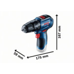 Акумулаторен ударен винтоверт BOSCH GSB 12V-30 Solo, 06019G9102