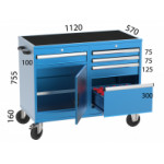 CNC мобилен шкаф с 5 чекмеджета и 1 шкаф KOCEL - 2326
