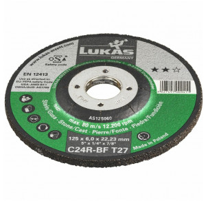 Диск за шлайфане на камък и неметал Lukas T27  125x6,0x22,23 C24R-BF