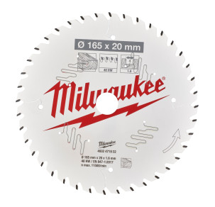 циркулярен диск за дърво Milwaukee 165x20x1.6x40ATB-1бр, 4932471932