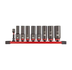 К-кт вложки Milwaukee 3/8" ударни дълги - 9 броя