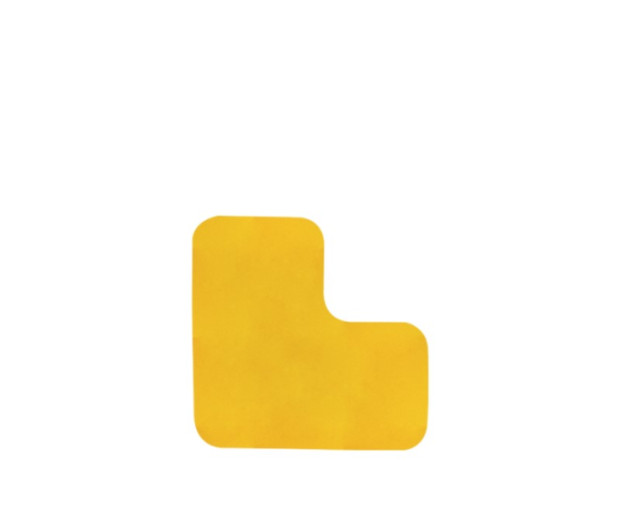 Жълт Г-образен ъгъл за маркиране на под 90x90x50mm