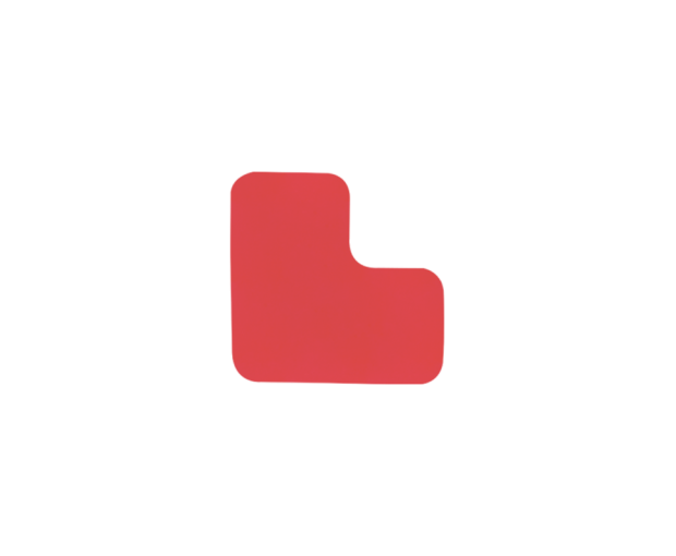Червен Г-образен ъгъл за маркиране на под 90x90x50mm