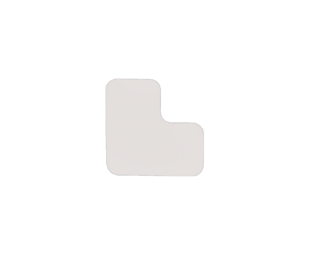 Бял Г-образен ъгъл за маркиране на под 90x90x50mm
