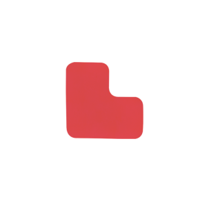 Червен Г-образен ъгъл за маркиране на под 90x90x50mm